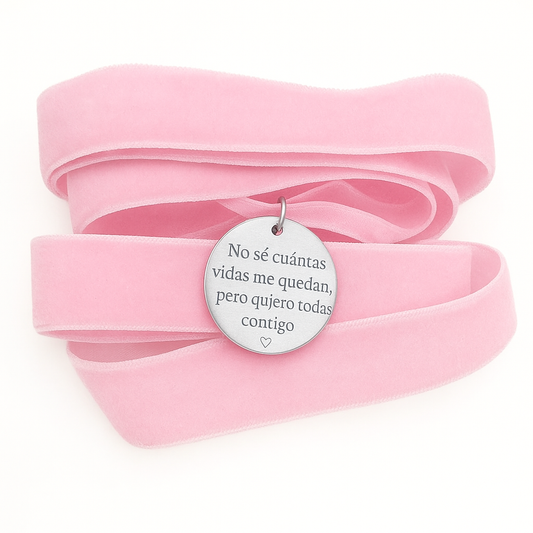 Medalla Novia Silver Rosa