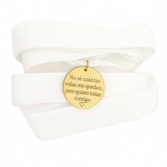 Medalla Novia Gold Blanco